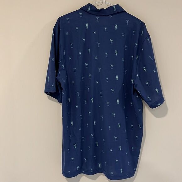 Criquet PGA West Men’s Blue Golf shirt Size L( Drink Pattern) - Picture 4 of 6